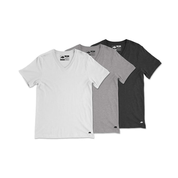 Vintage Poly Blend V-Neck Tee // 3-Pack