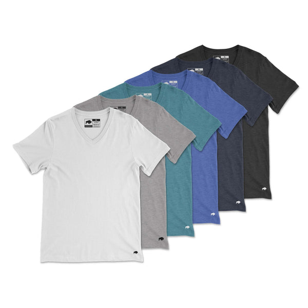 Vintage Poly Blend V-Neck Tee // 6-Pack
