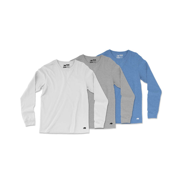 Vintage Poly Blend Long Sleeve Tee // 3-Pack